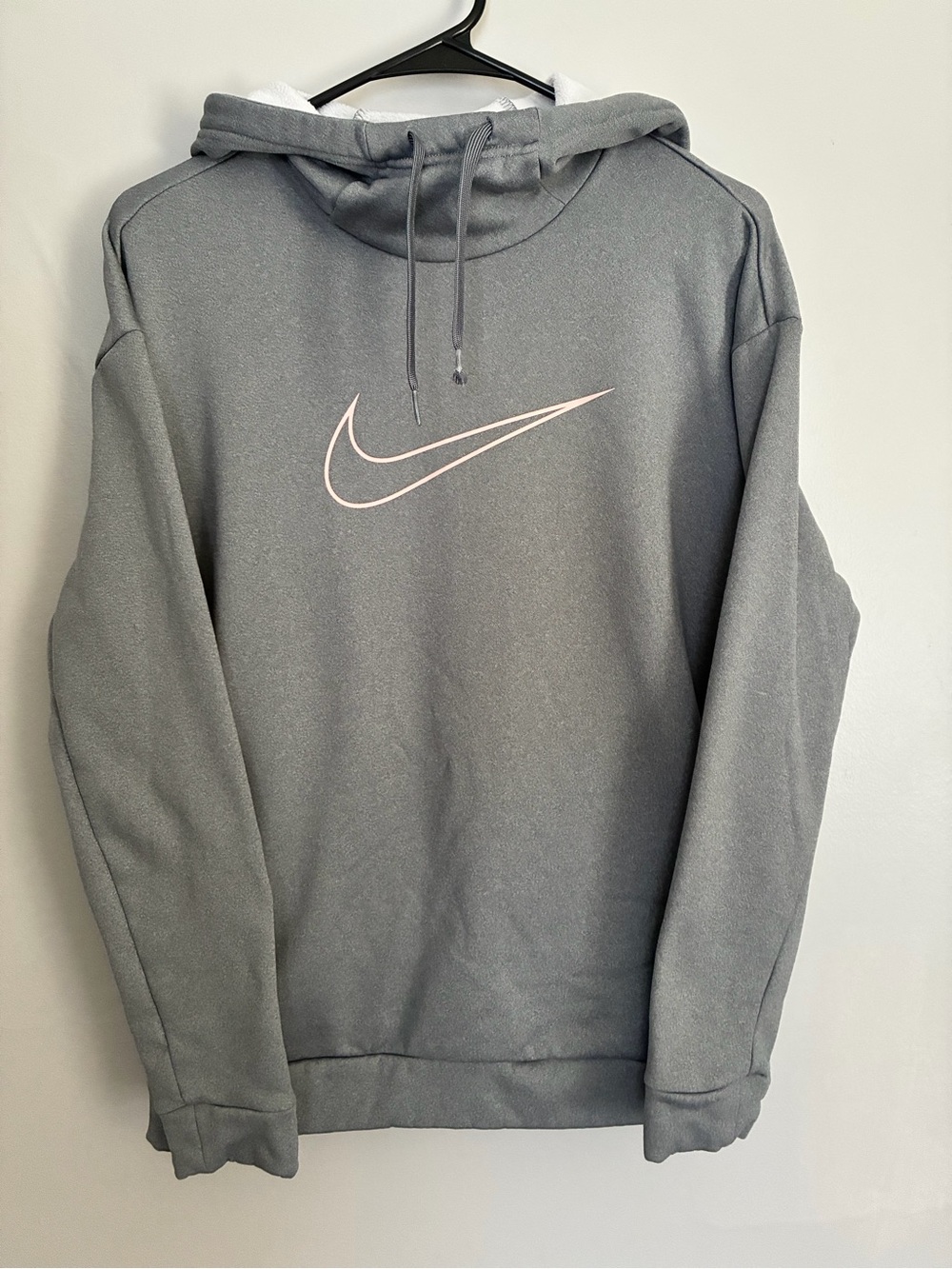 Nike Grey Pullover Hoodie with pink Swoosh women’s small